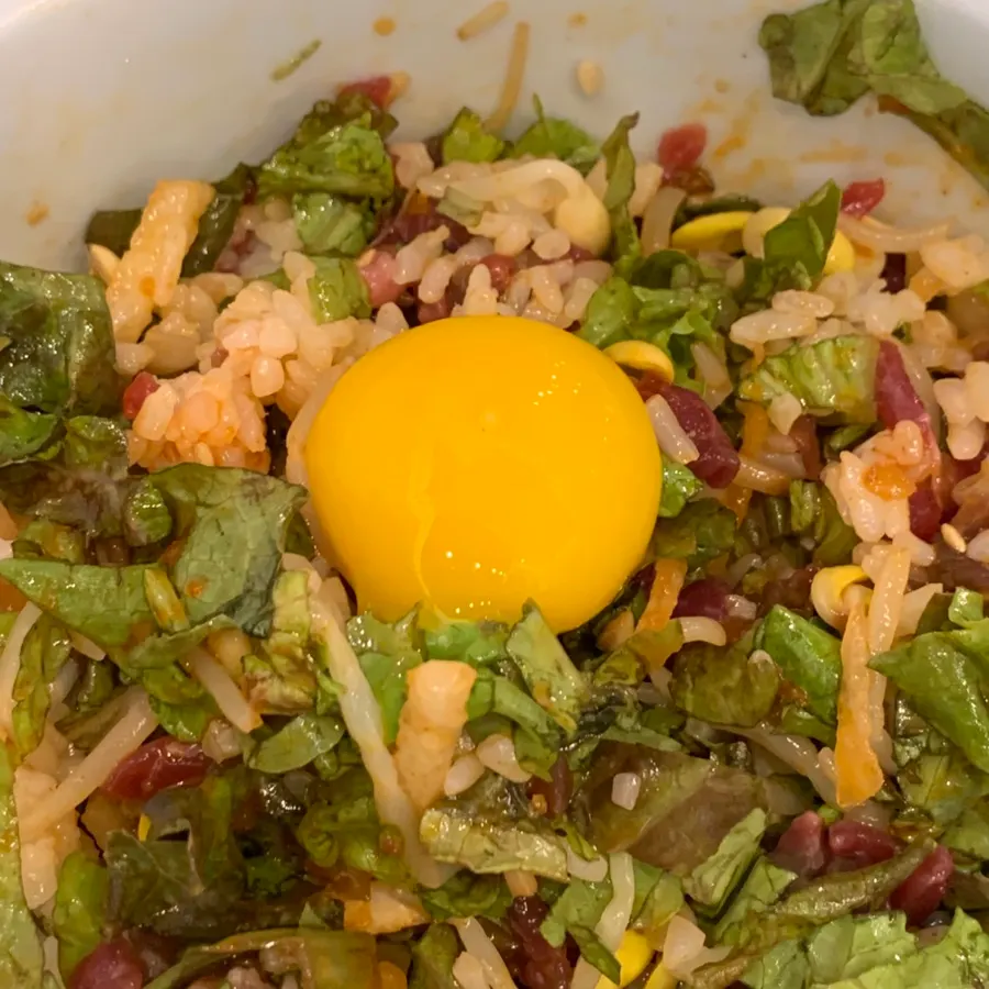 A spoonful of yukhoe bibimbap
