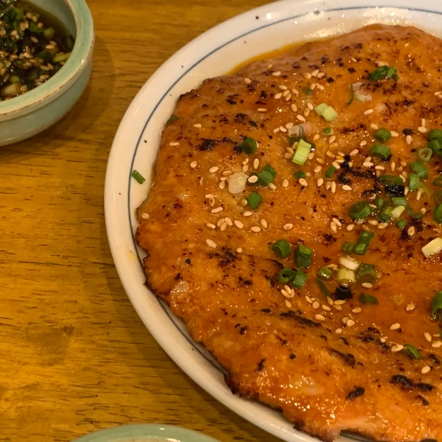 Close-up of chicken bulgogi mixed with cartilage