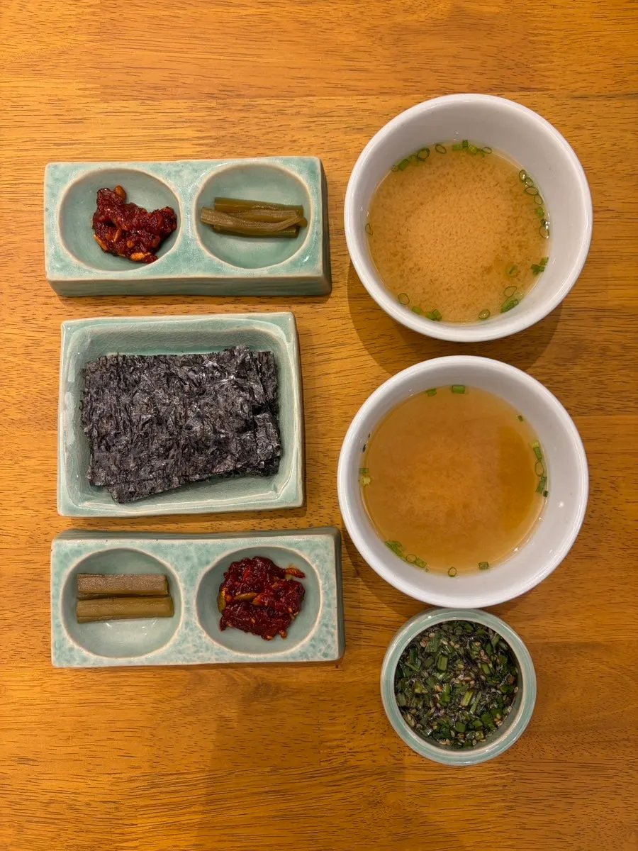 궁채지와 비빔젓갈, 곱창김 밑반찬 상차림