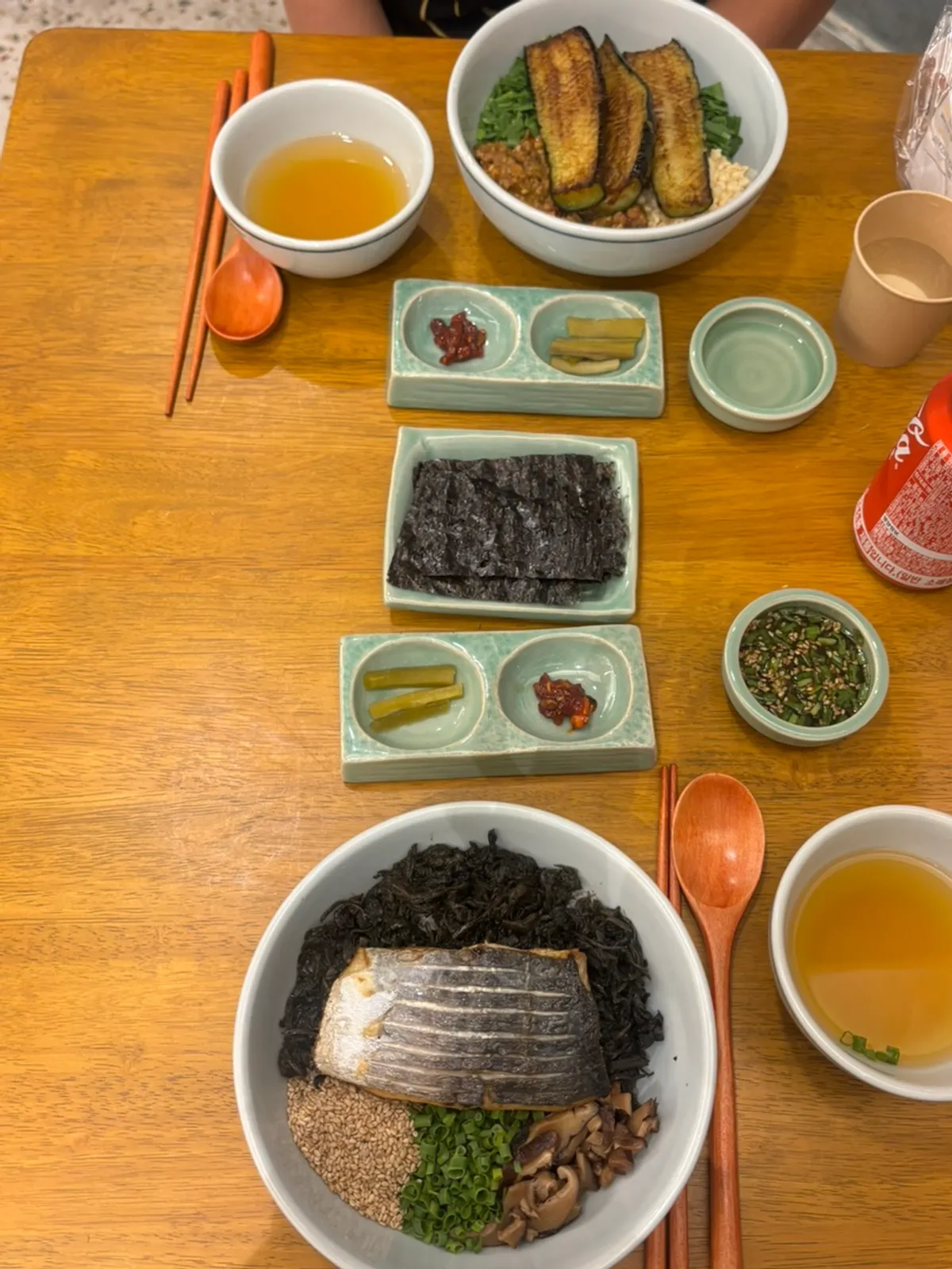 A bowl of Hyangtaek's eggplant doenjang rice