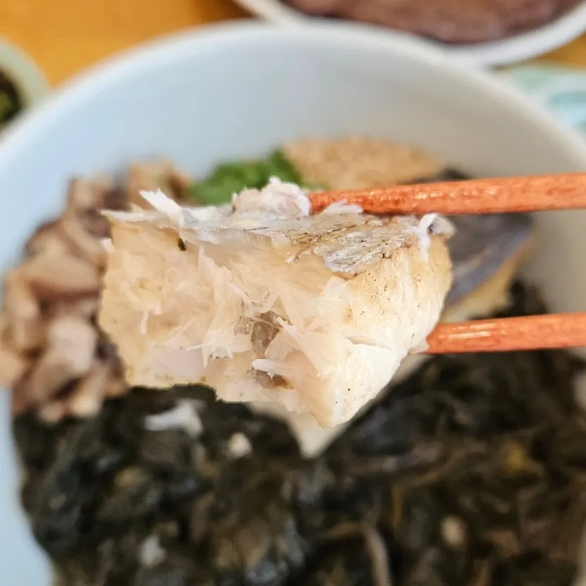Close-up of thick grilled mackerel