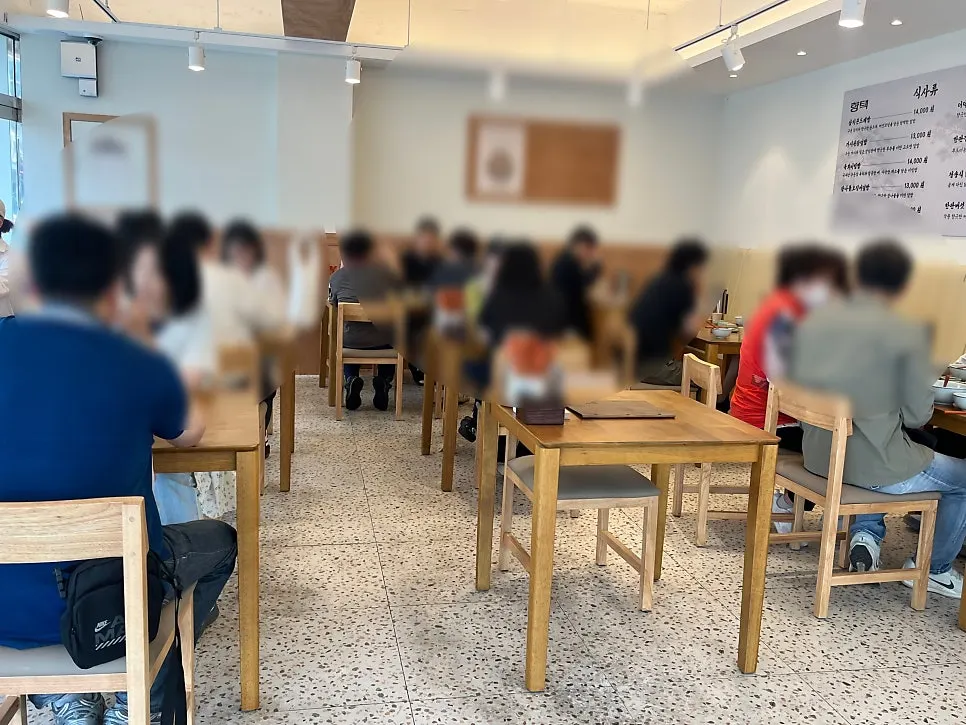Hyangtaek dining hall with wide table spacing