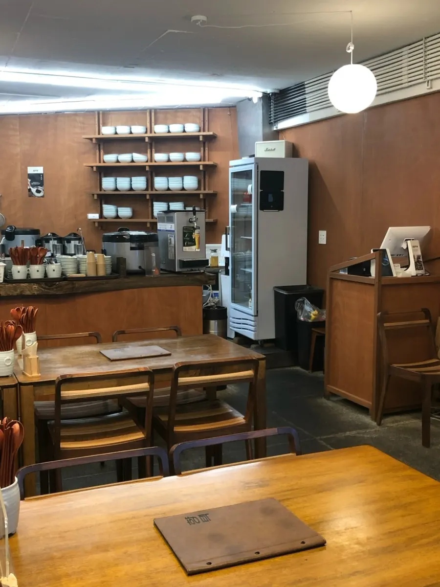 Wood-toned interior of Hyangtaek Daebong Branch