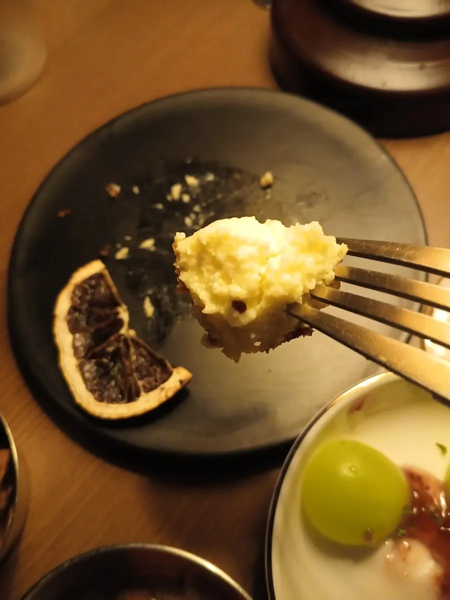House-made Basque cheesecake given as a Naver reservation perk