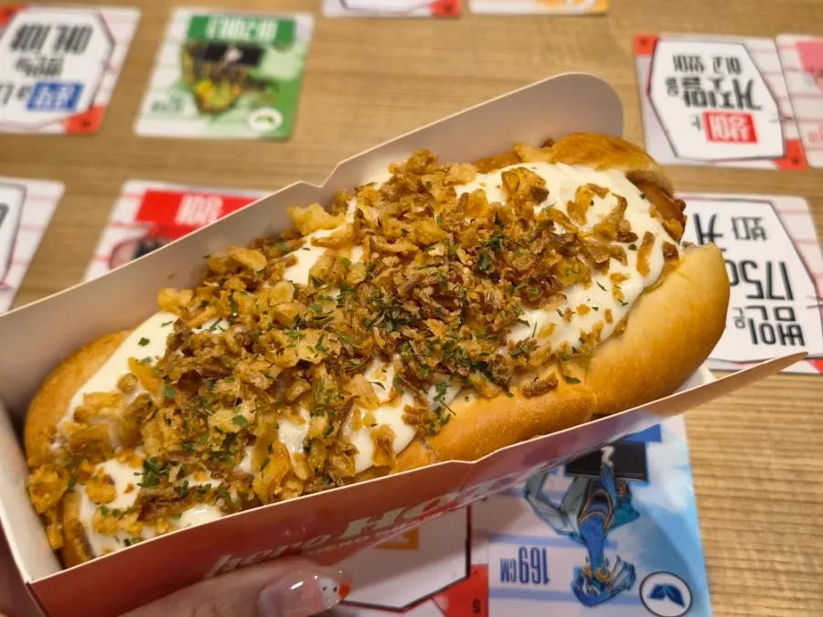 Freshly made warm hot dog