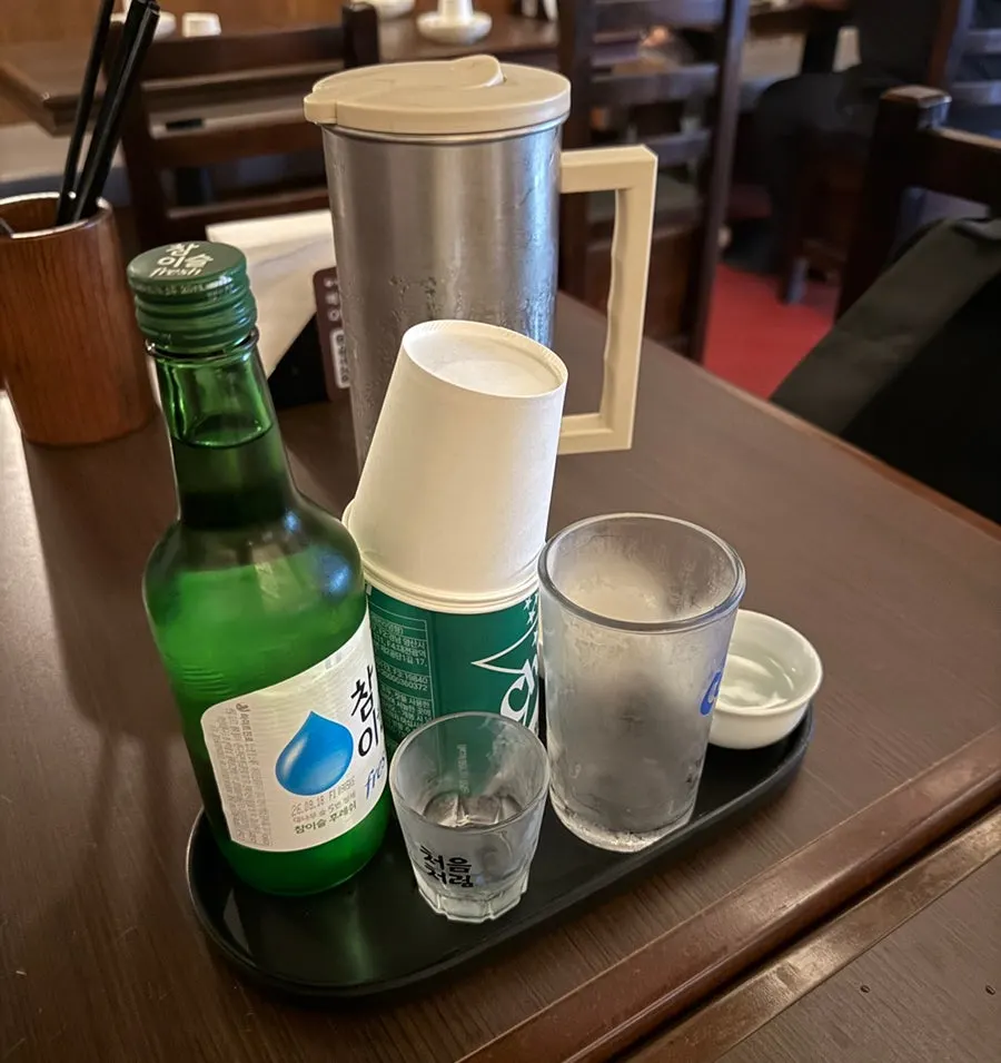 Date table with octopus and drinks side by side