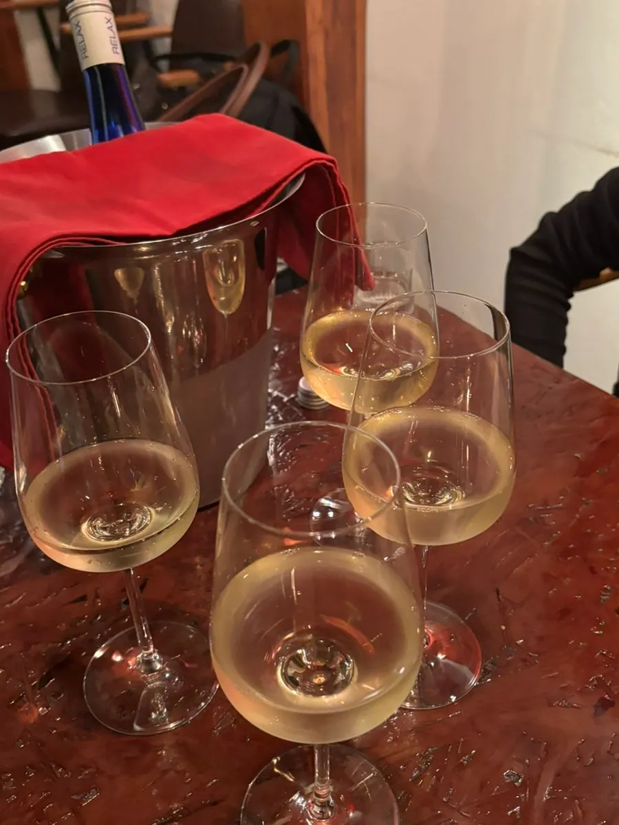 Wine glass set under soft lighting