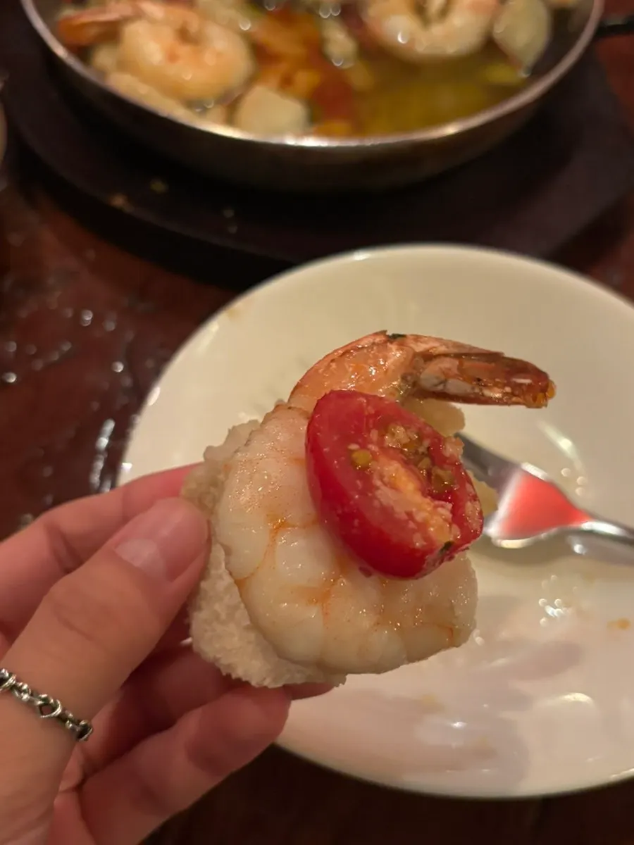 Gambas packed with large shrimp