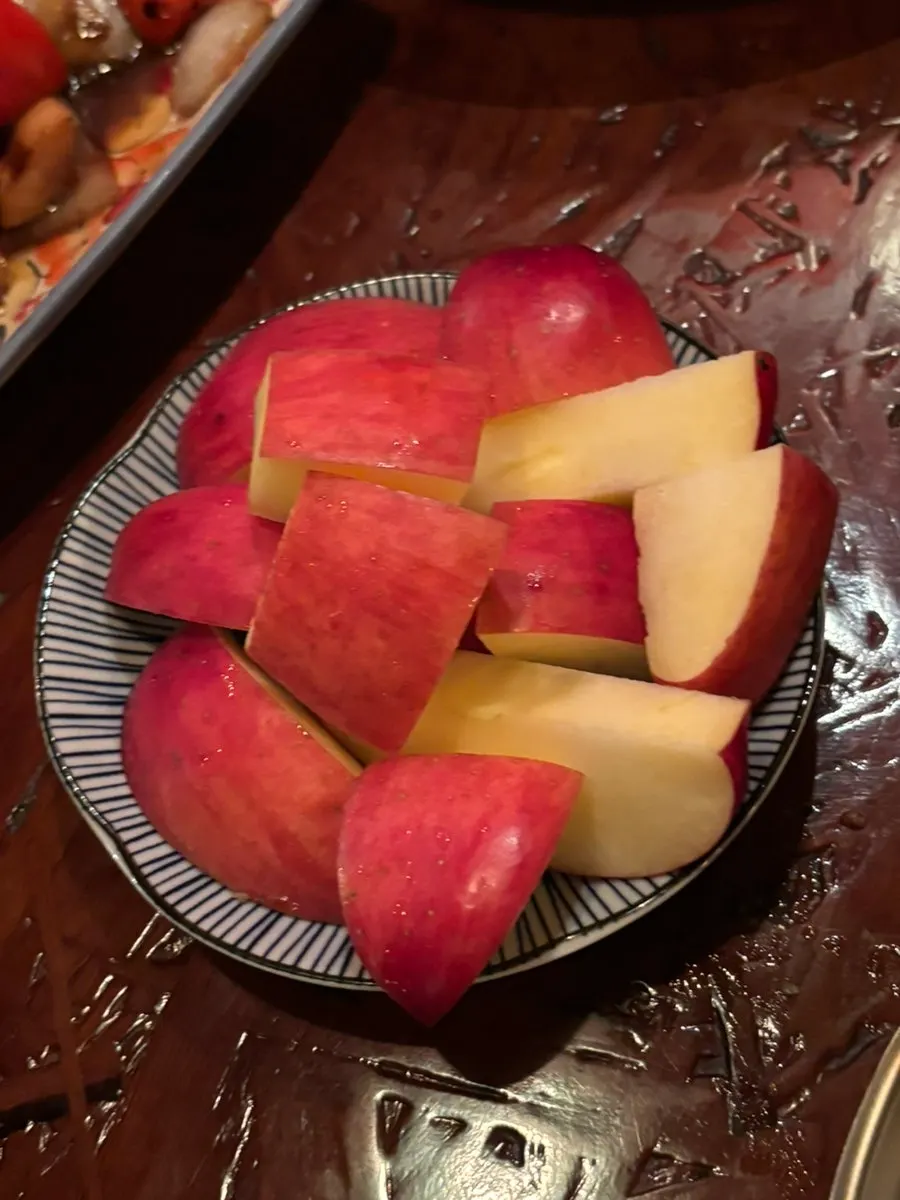Plate of apple served on the house