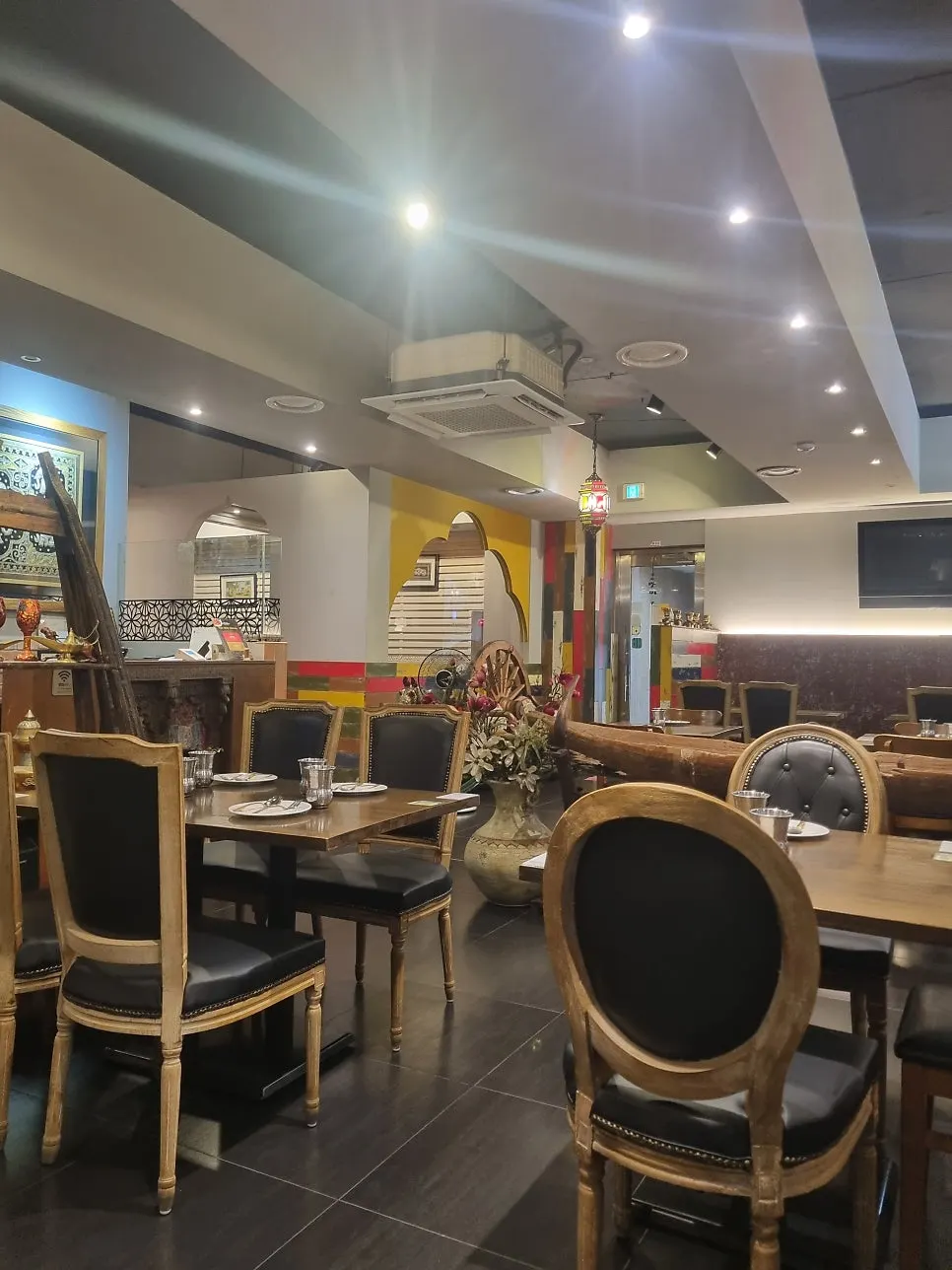 Interior decor reminiscent of Nepal and India