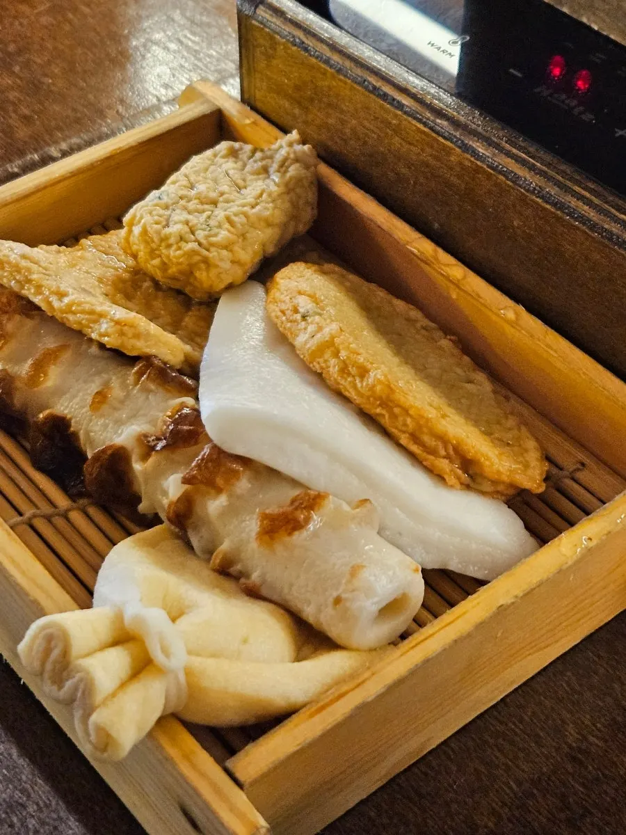 Five kinds of oden at Hanamato