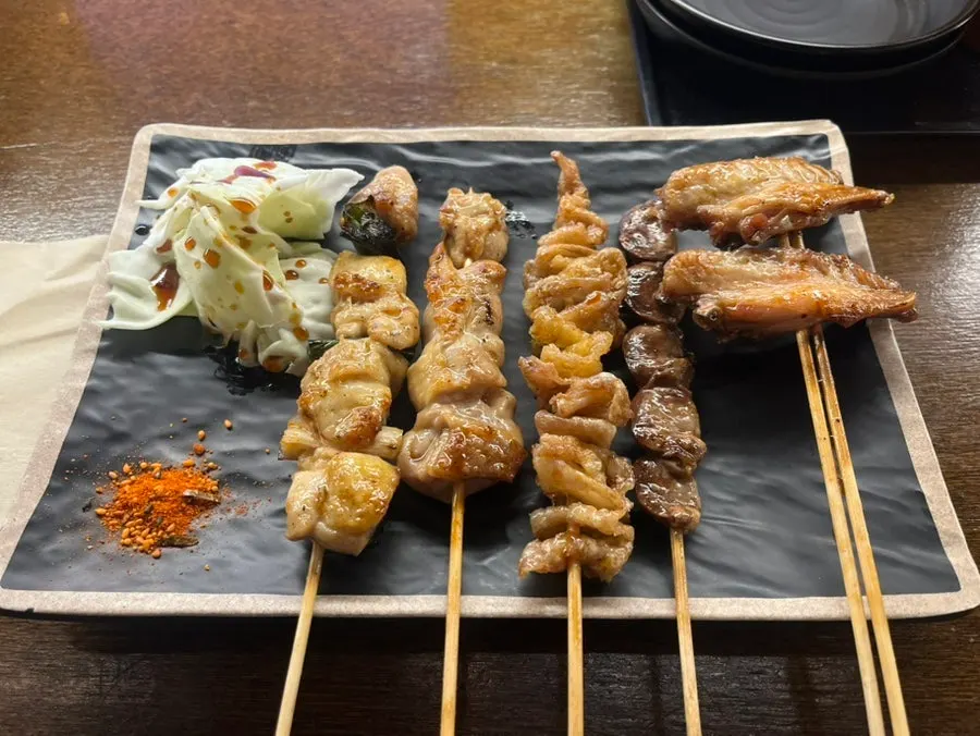 숯불 야끼토리 5종 꼬치 한 접시