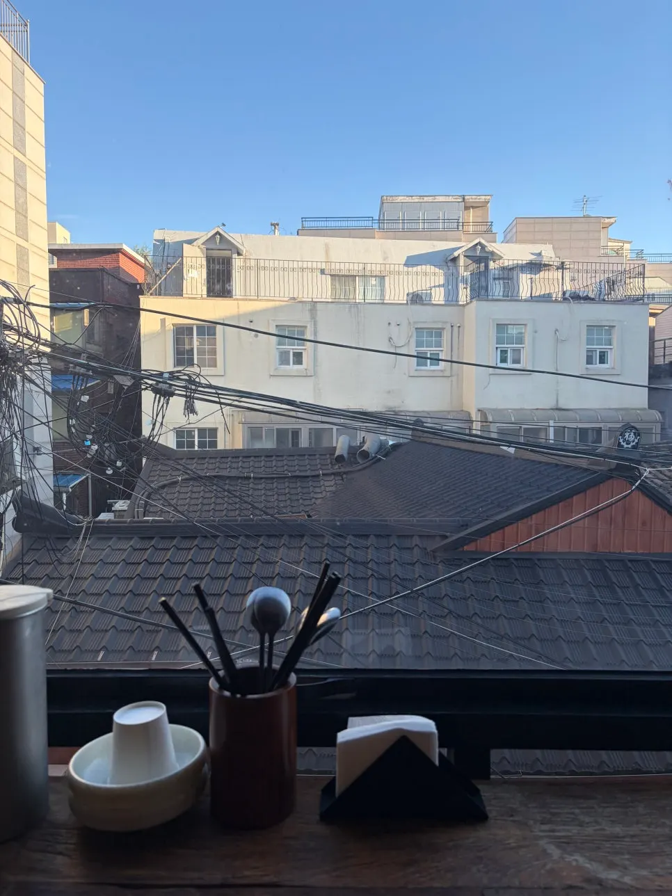 Window seat with an outdoor view
