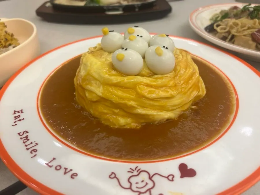 Cute rubber-duck omurice
