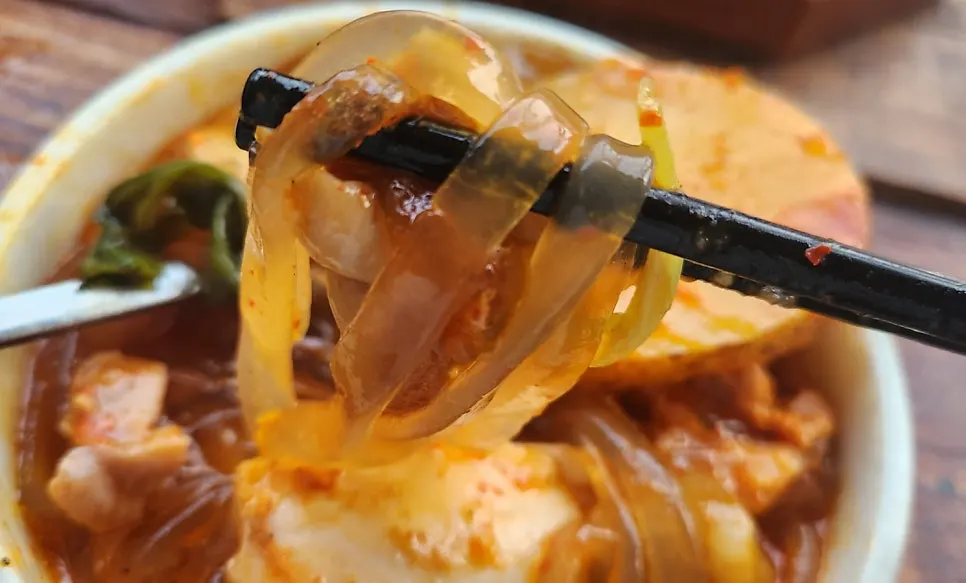 추가한 두꺼운 당면 사리