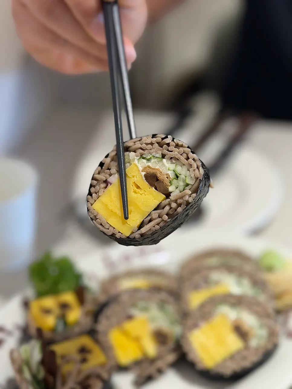 Omil soba maki with cute egg decorations