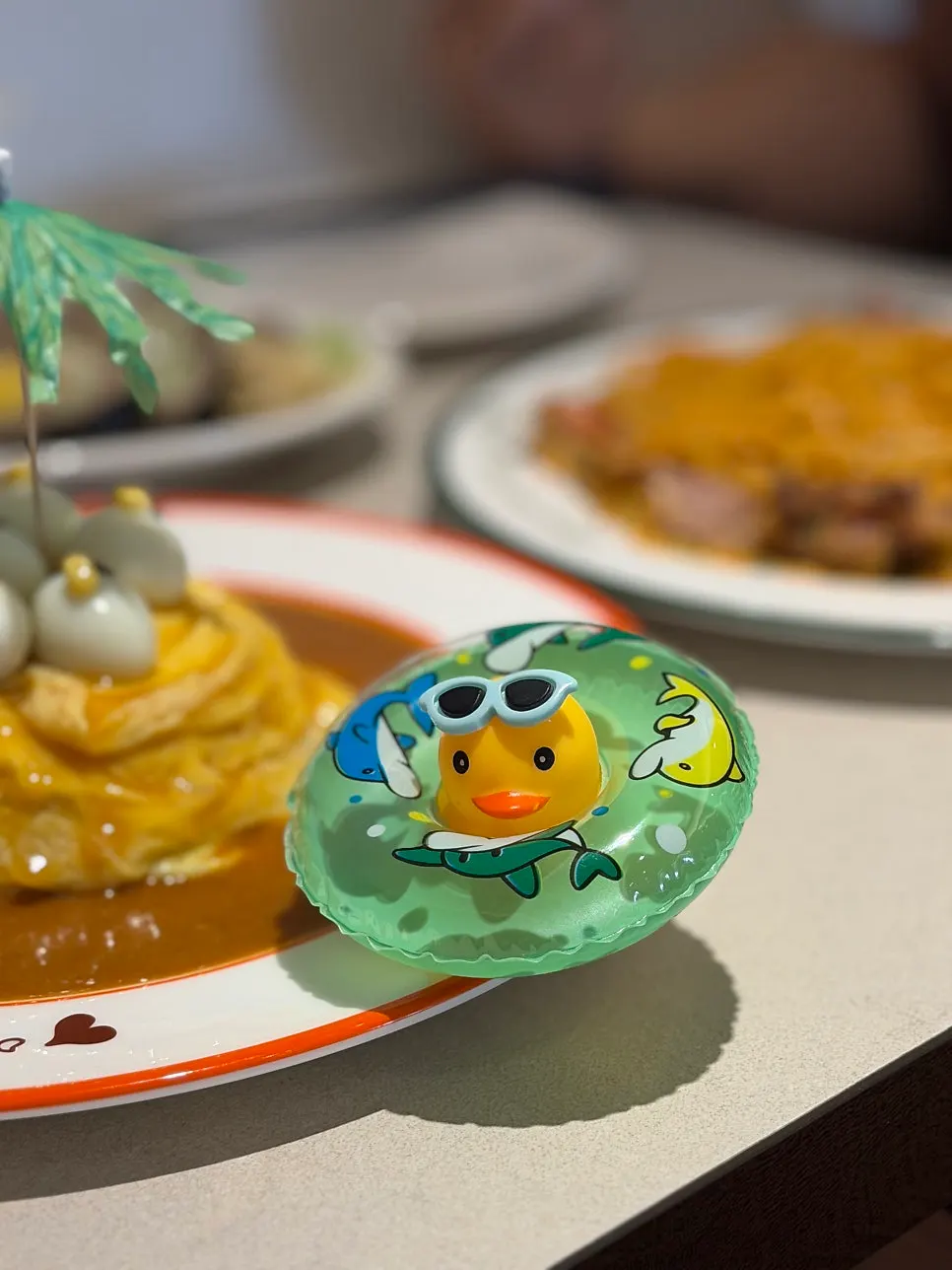 Gift rubber-duck figurine from the rubber-duck omurice