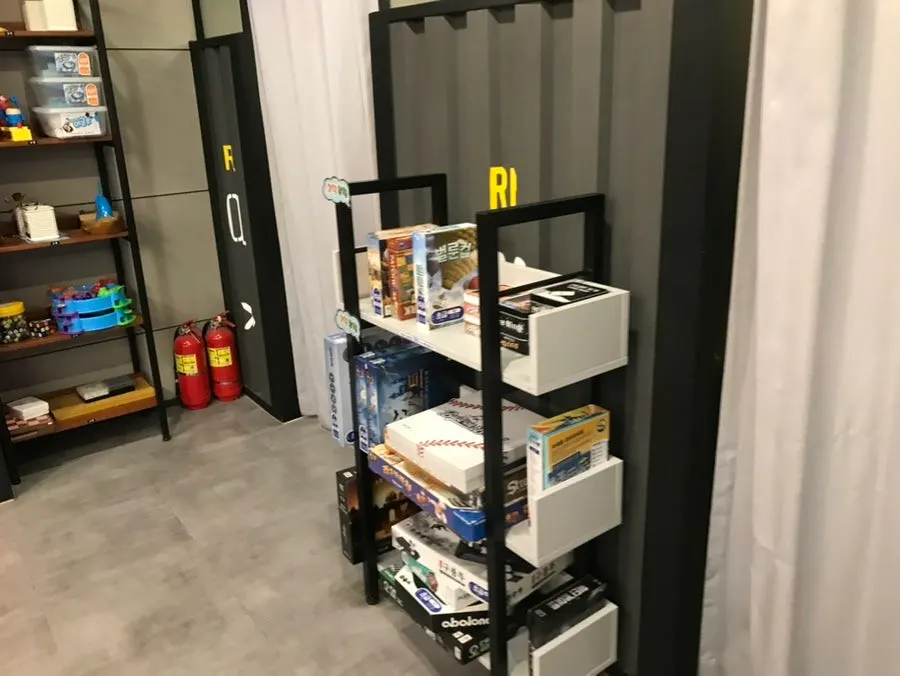 Various board games in the café