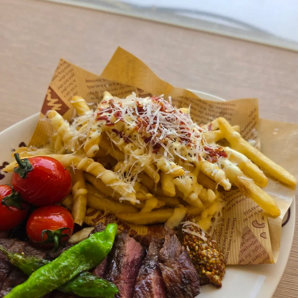 Steak with red-wine sauce