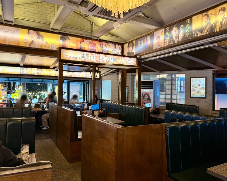 First-floor indoor bar table and four-person seating