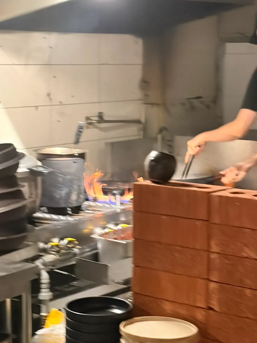 Cooking in progress in the kitchen