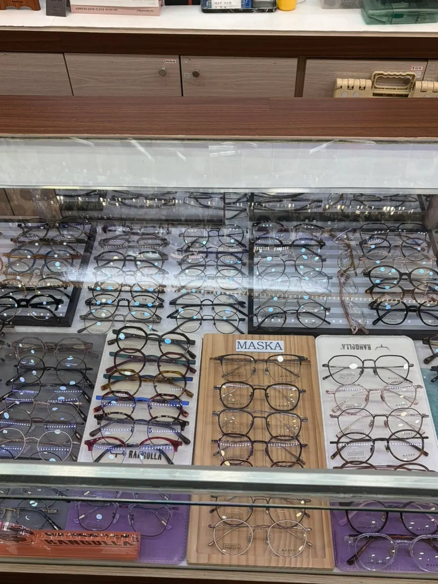 Sunglasses display counter in the store