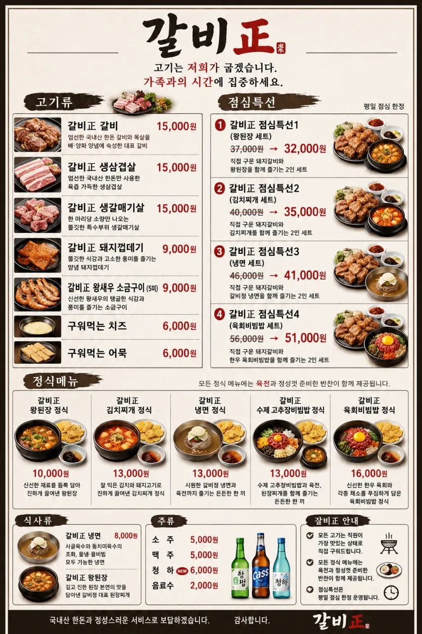 주문한 갈비정 갈비 3인분 생고기 접시