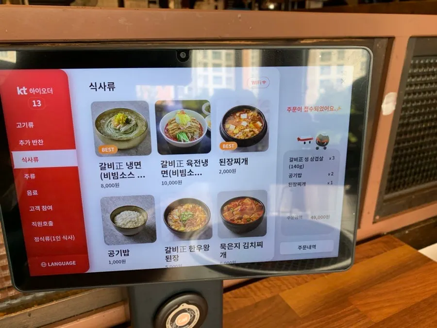 Galbijeong's meal menu information