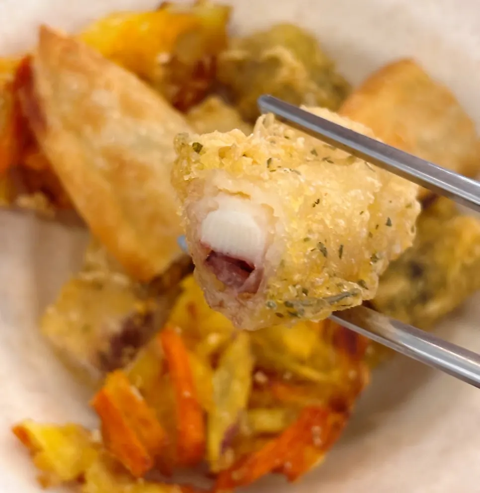 Close-up of crispy vegetable fritters