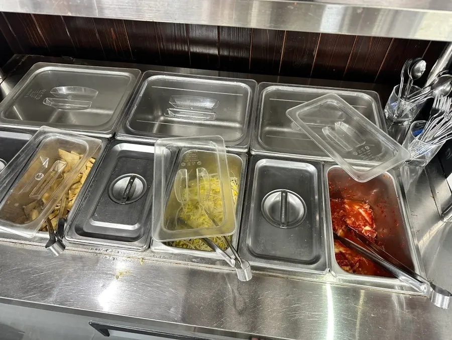 Table set with basic side dishes