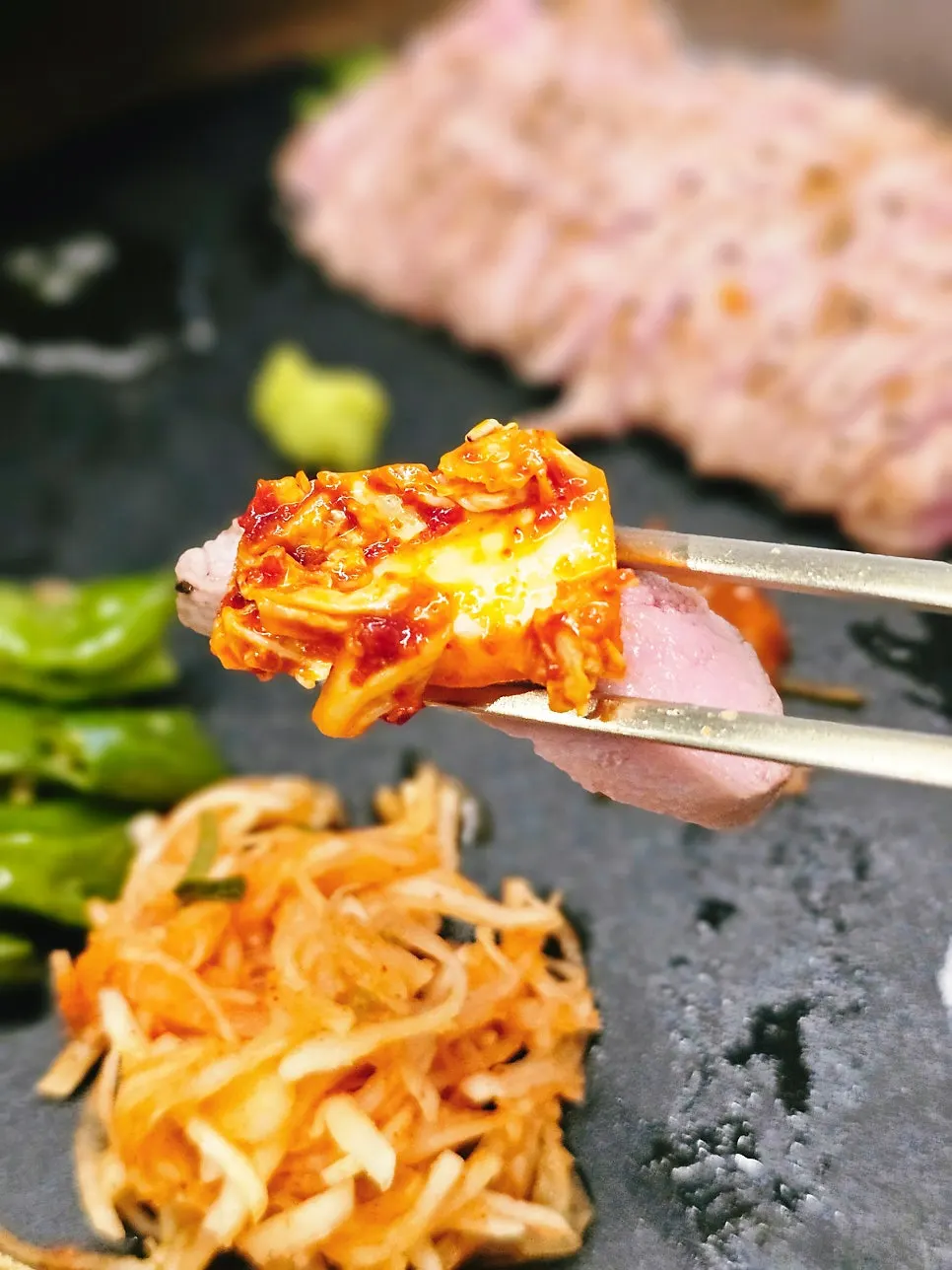 Cross-section of low-temperature cooked pork tenderloin