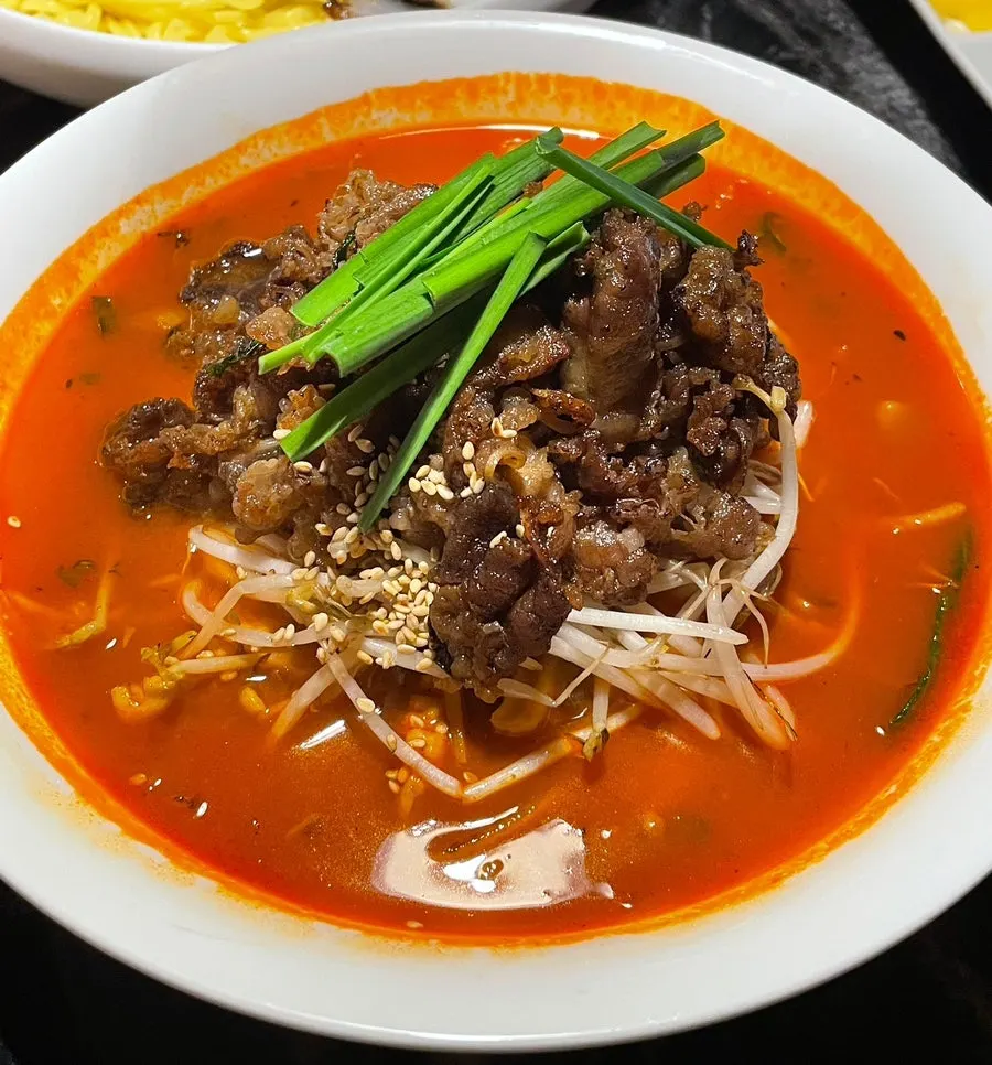 Close-up of the sweet and sour pork plate