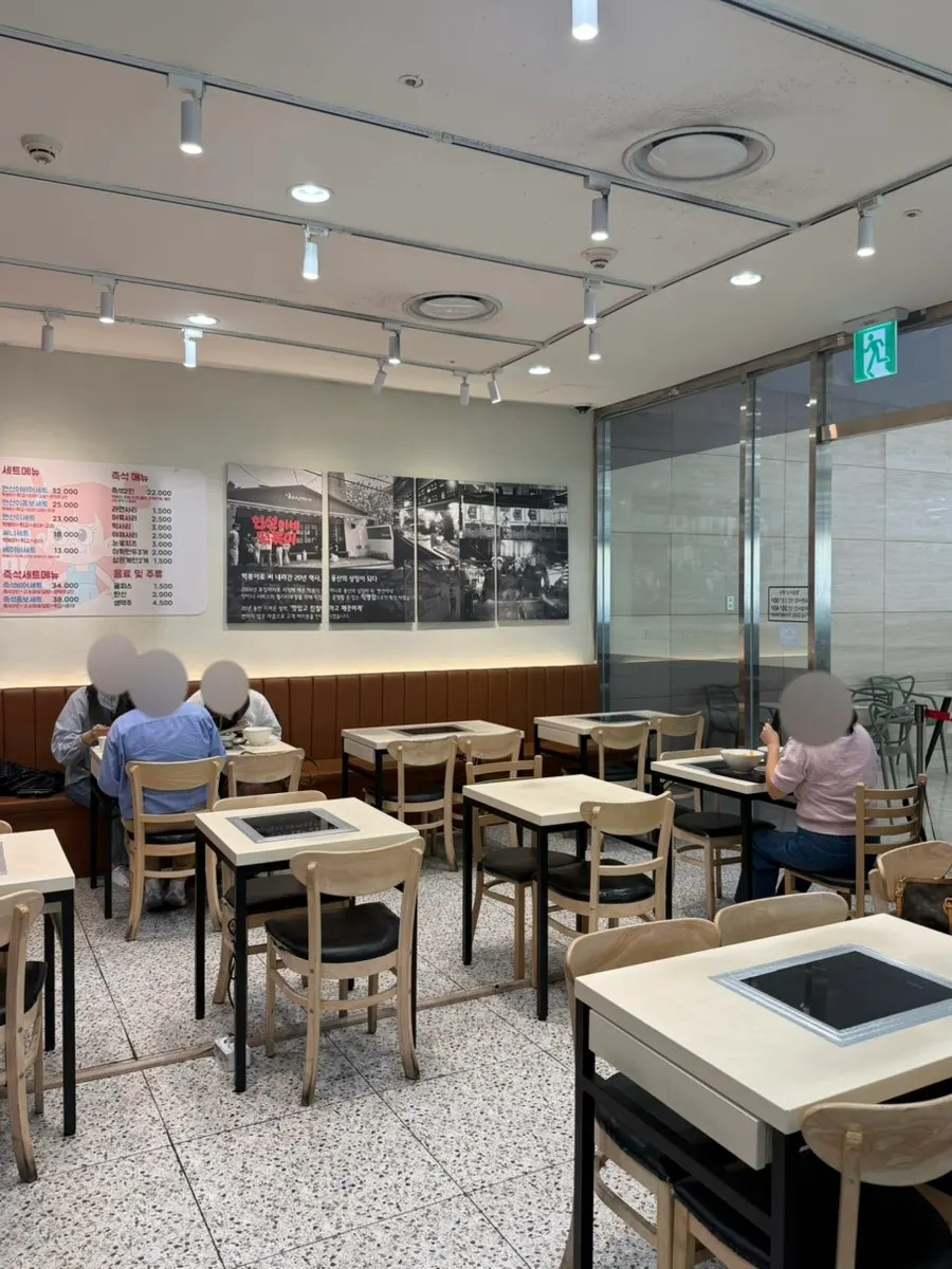 Interior with tables mostly for two and four people