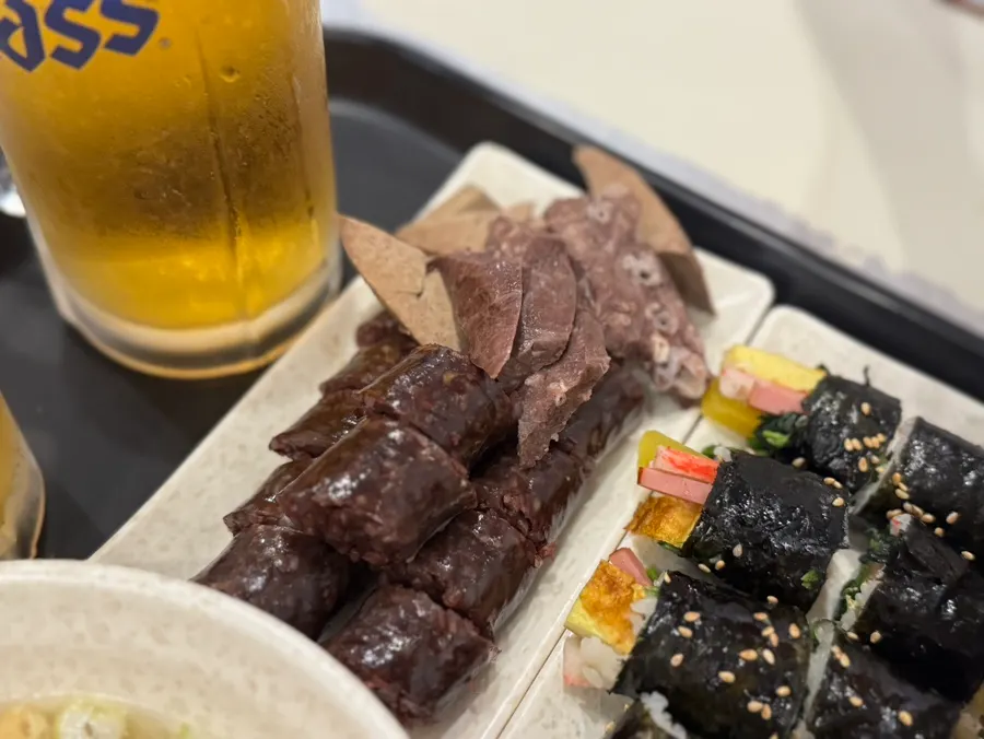 A plate of small mini gimbap