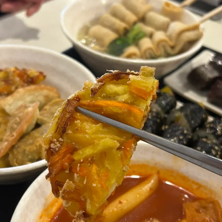 Close-up of mild-flavor tteokbokki