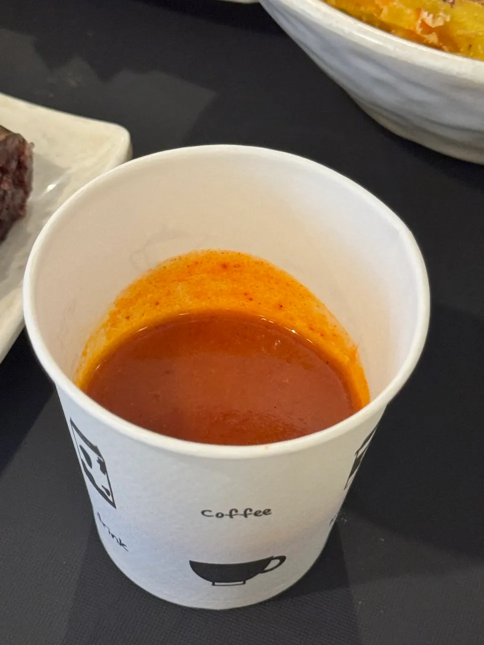 Pan of tteokbokki ordered in the mild flavor