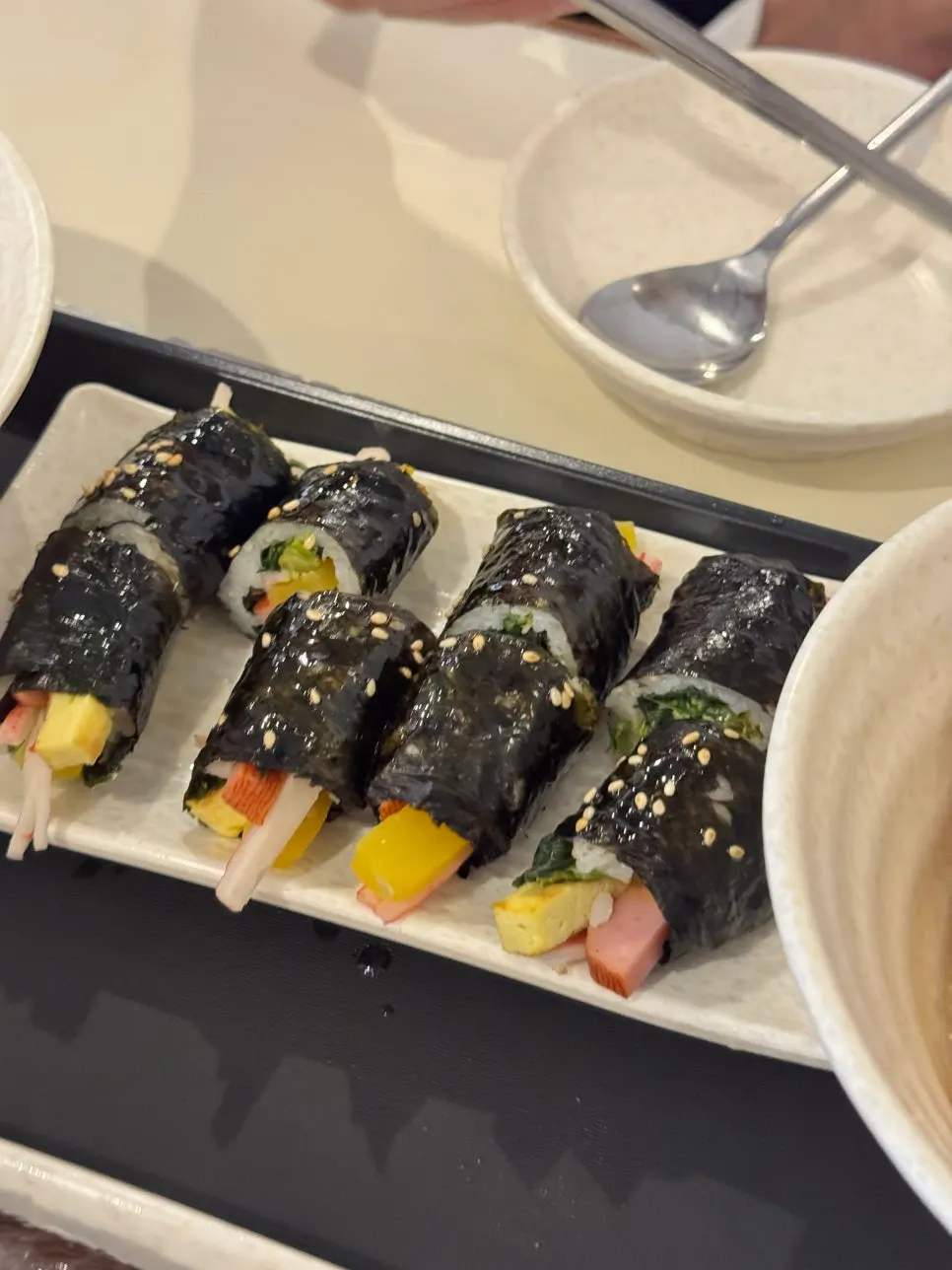 Mixed fritters with seaweed rolls and squid