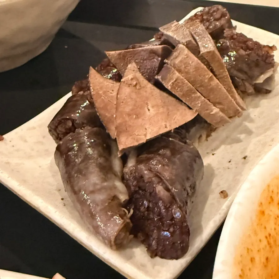 Three squiggly fish cake skewers