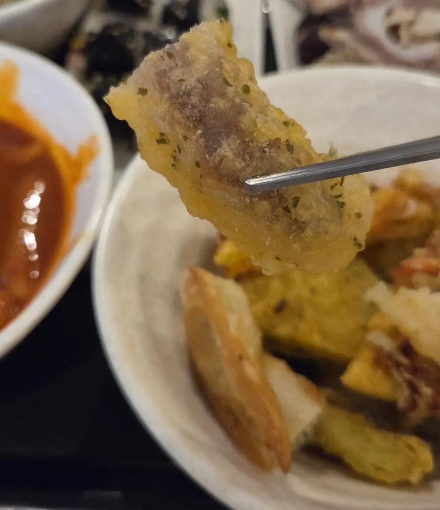 Crispy fried squid fritter