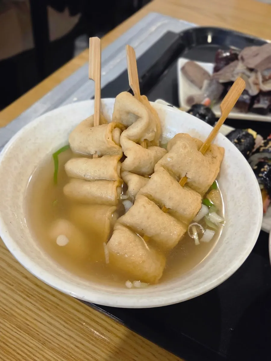 Warm fish cake broth with Busan fish cake