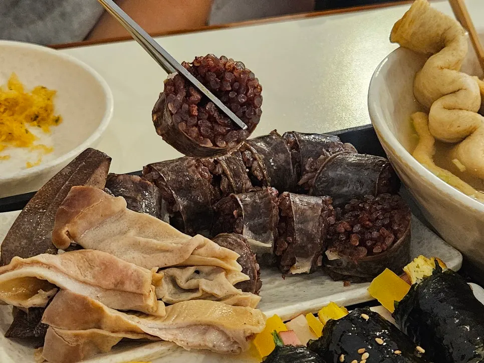 순대와 내장 클로즈업