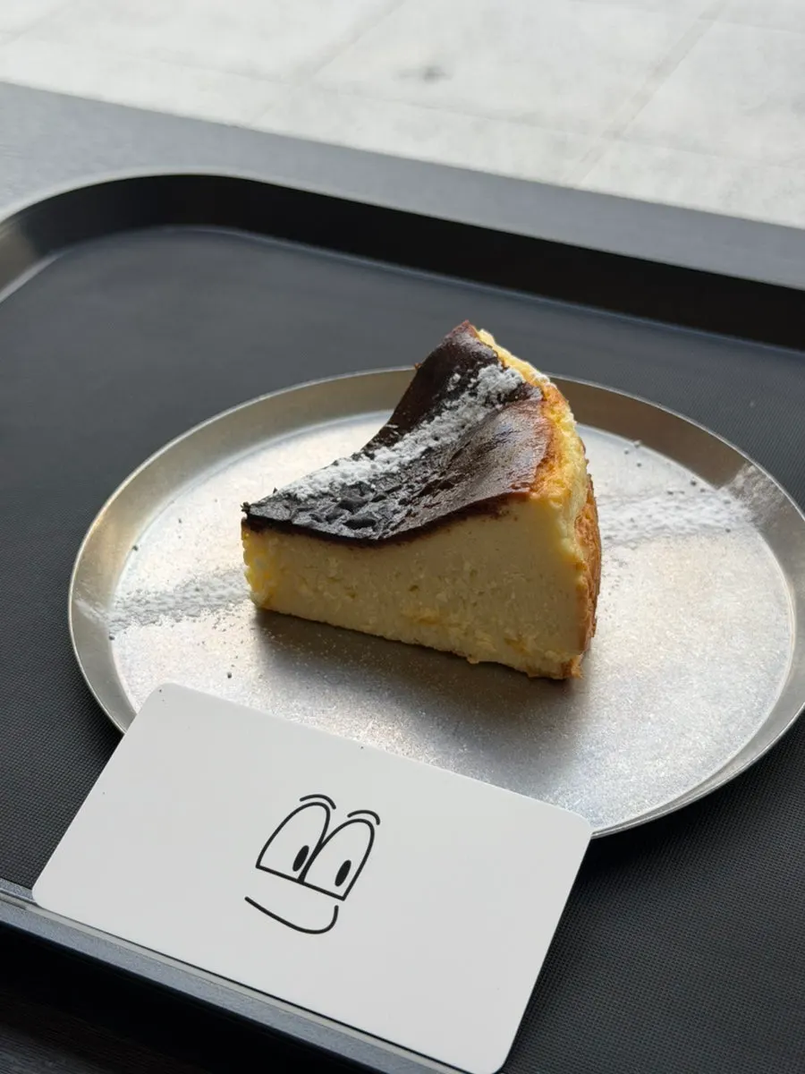 Cross-section of the Basque cheesecake at Ibaba Coffee