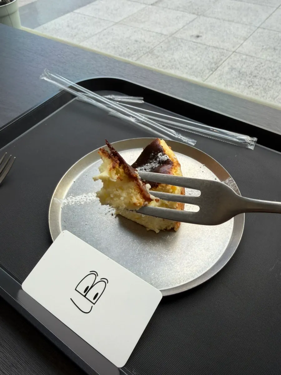 Basque cheesecake with grapefruit lychee ade