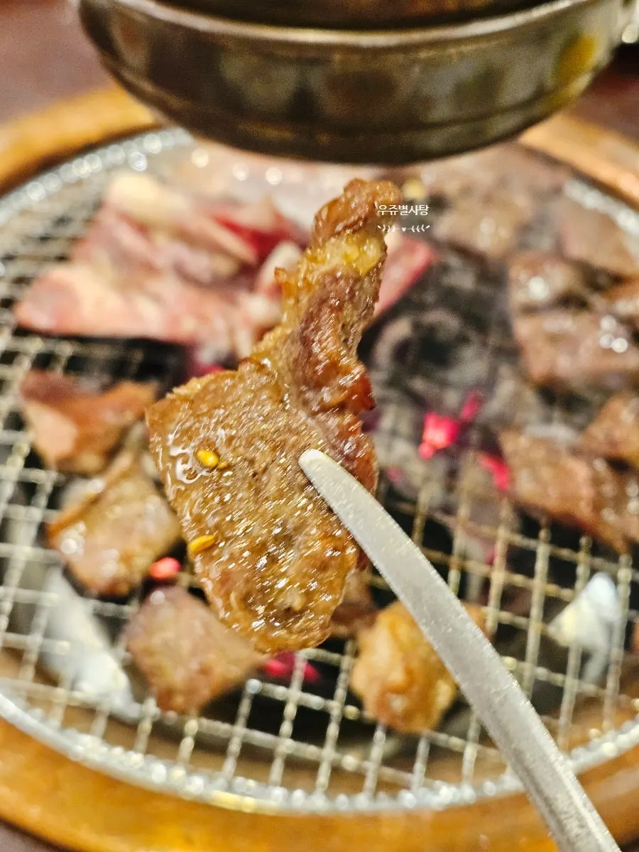 다 익은 양념 소갈비 한 점