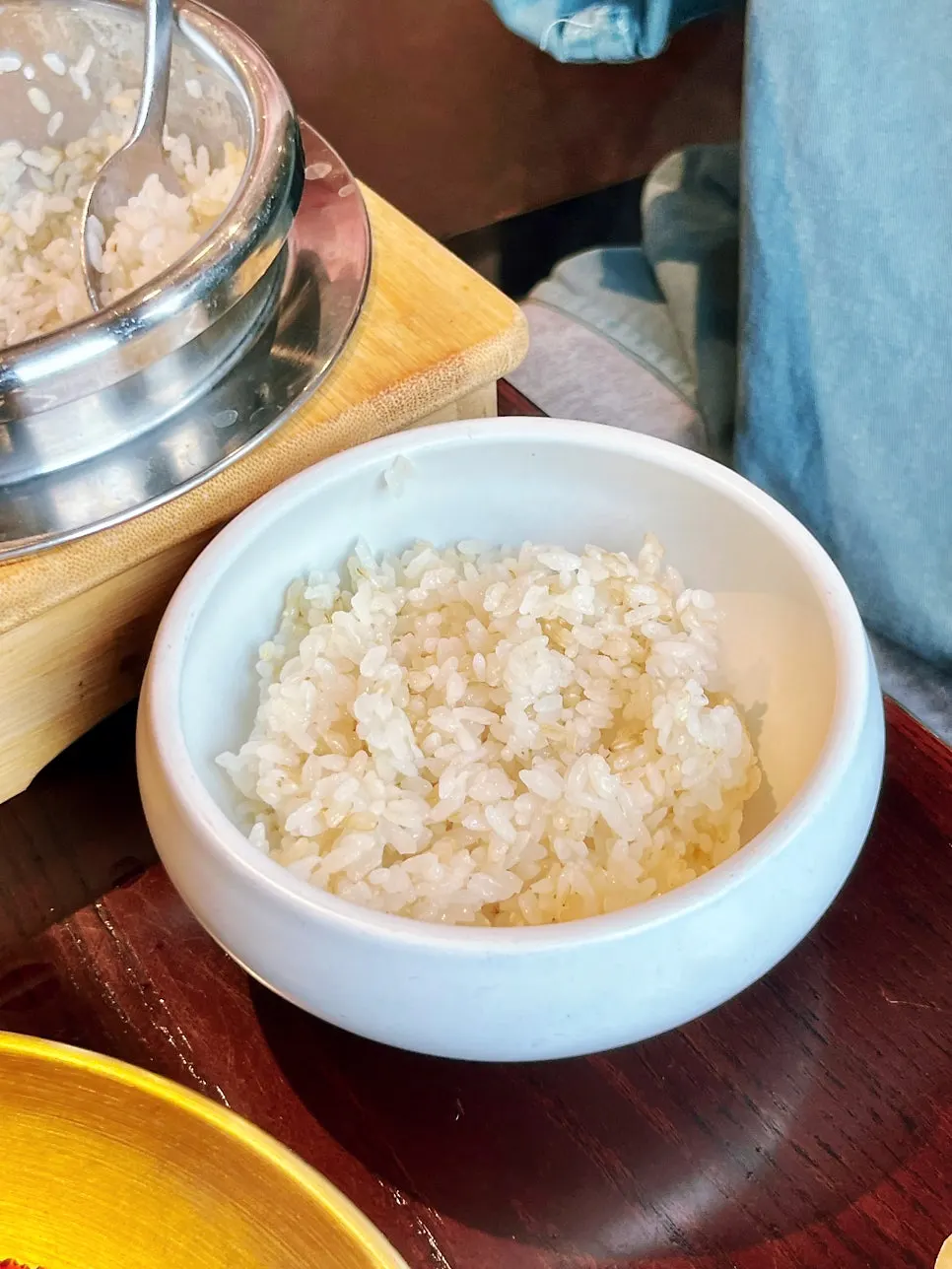 Hwangmi pot rice served with the lunch special