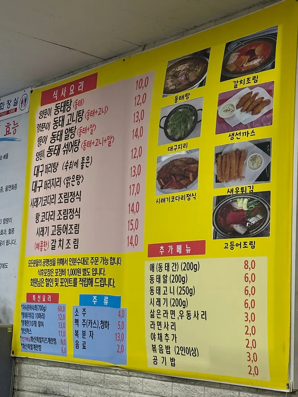 Restaurant menu board