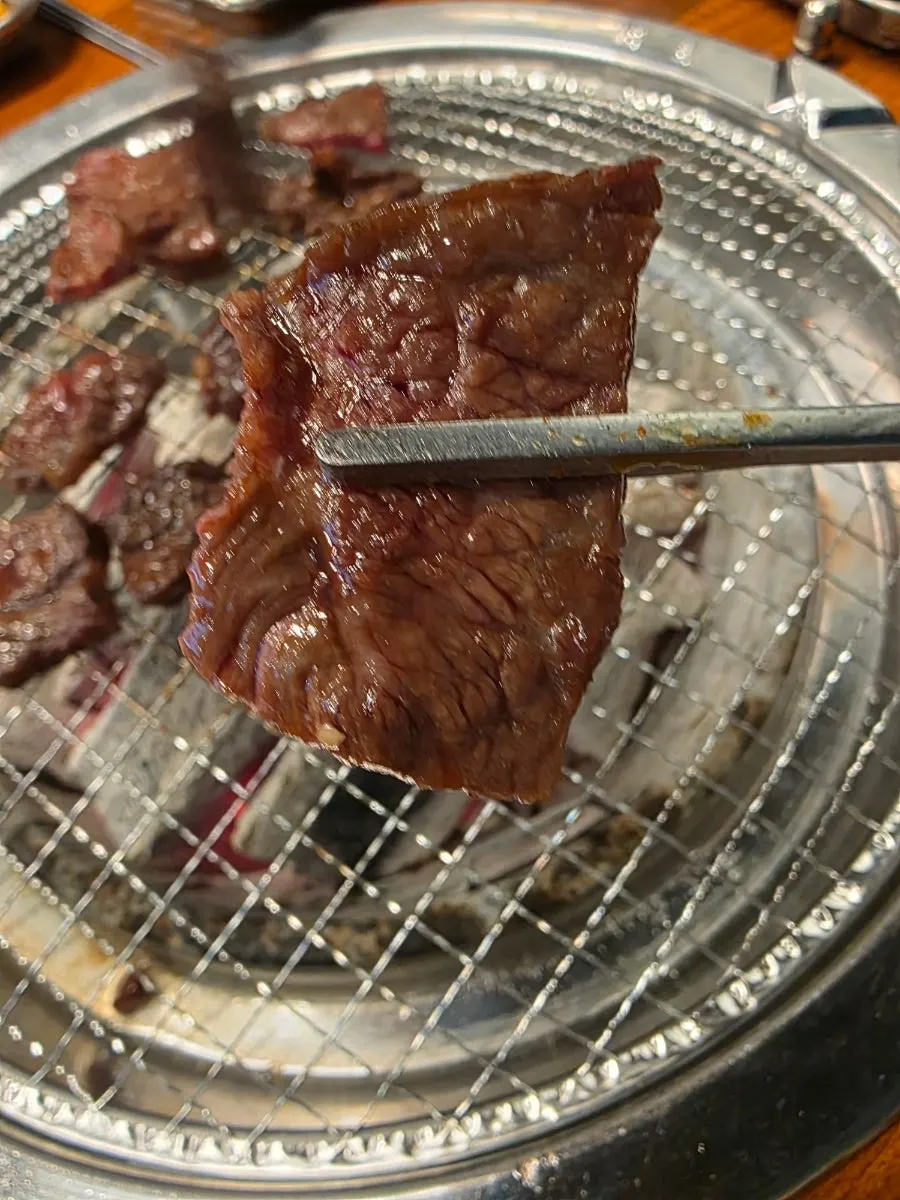 Beef with rice and wasabi