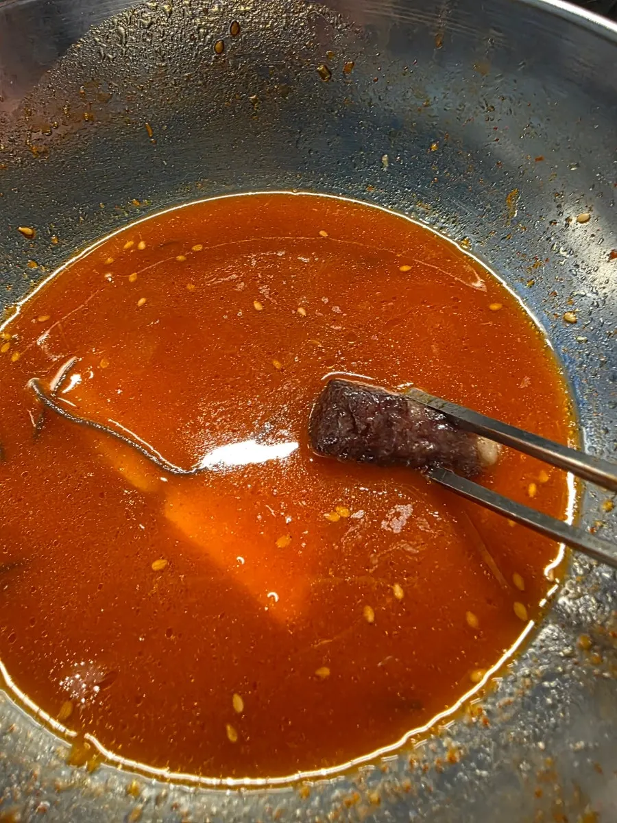 Bibim naengmyeon coated in sauce