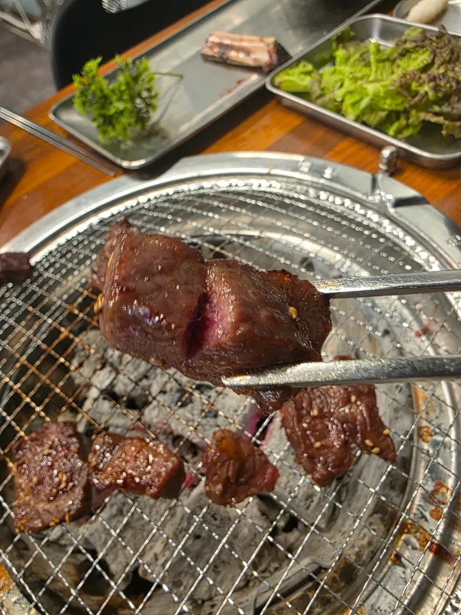 Canola-honey marinated beef served last