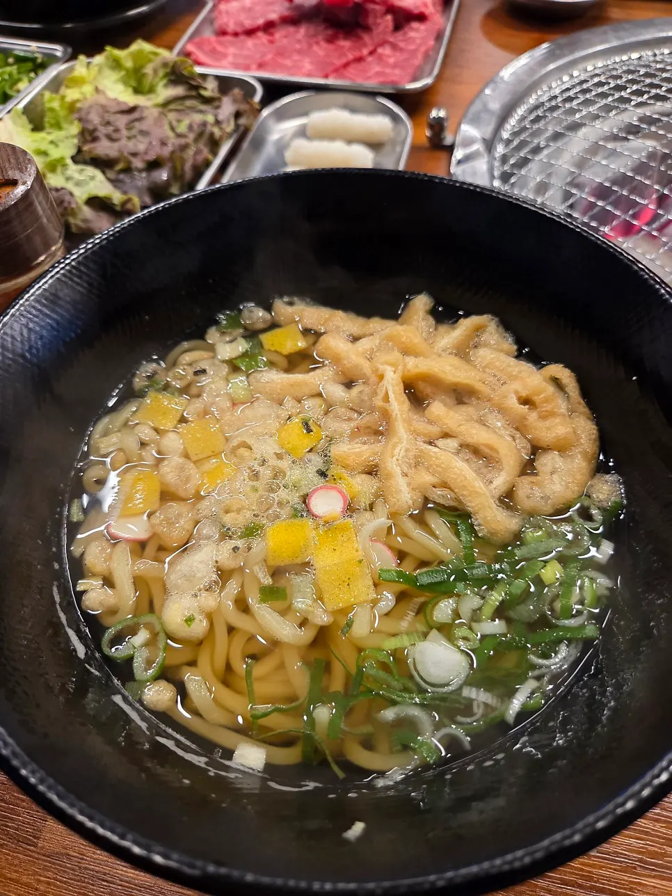 고기와 함께 주문한 가락국수